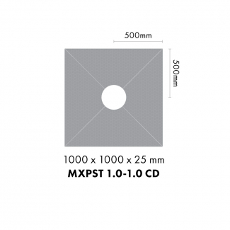 MARMOX SHOWER TRAY 1 X 1M CENTRE DRAIN