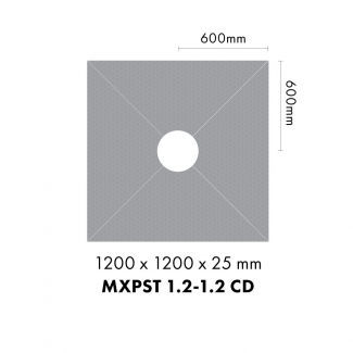 MARMOX SHOWER TRAY 1.2 X 1.2 CENTRE DRAIN